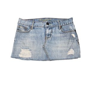 Abercrombie Authentic Vintage Distressed Short Jean Skirt